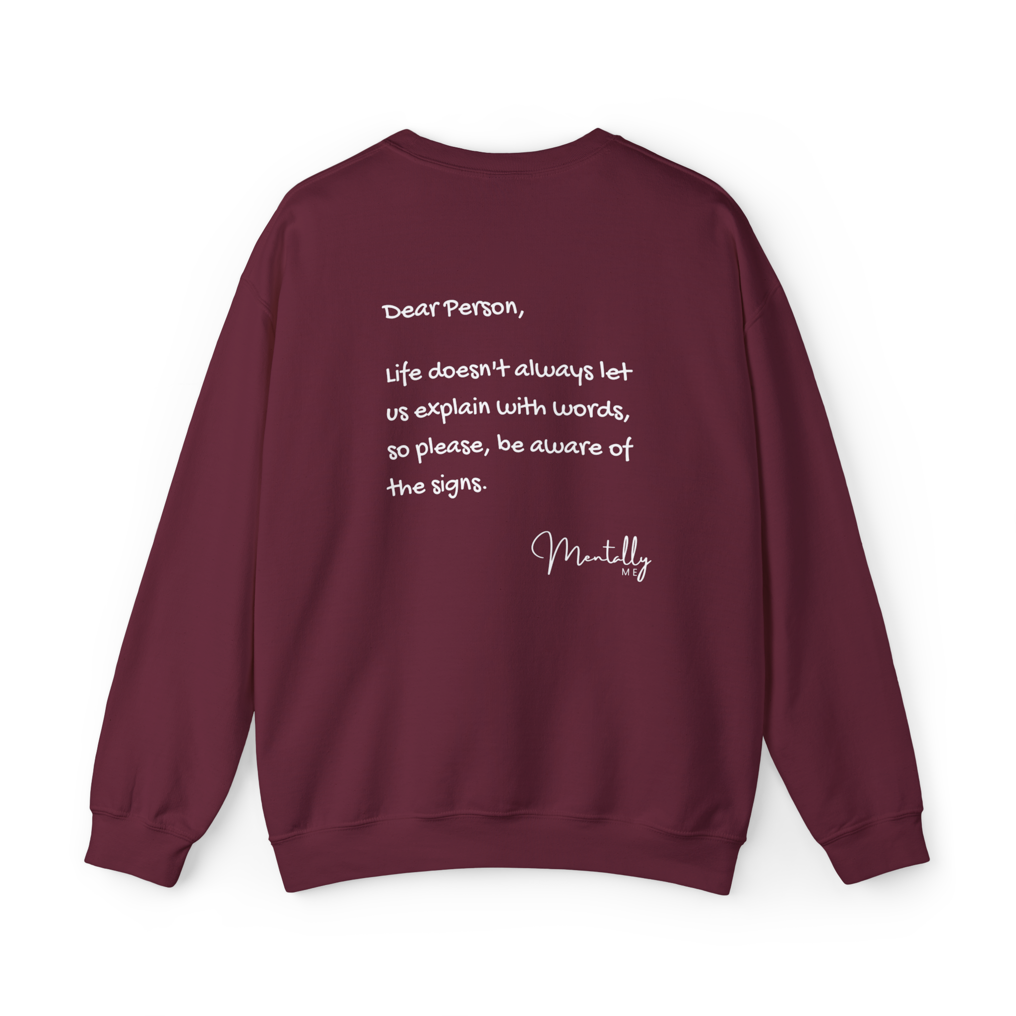 Dear Person 'Be Aware of the Signs' Crewneck Sweatshirt — Mental Health Awareness