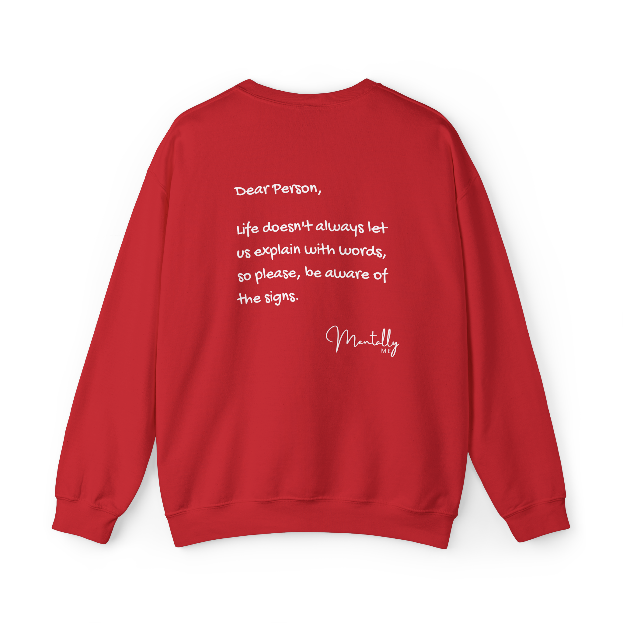 Dear Person 'Be Aware of the Signs' Crewneck Sweatshirt — Mental Health Awareness